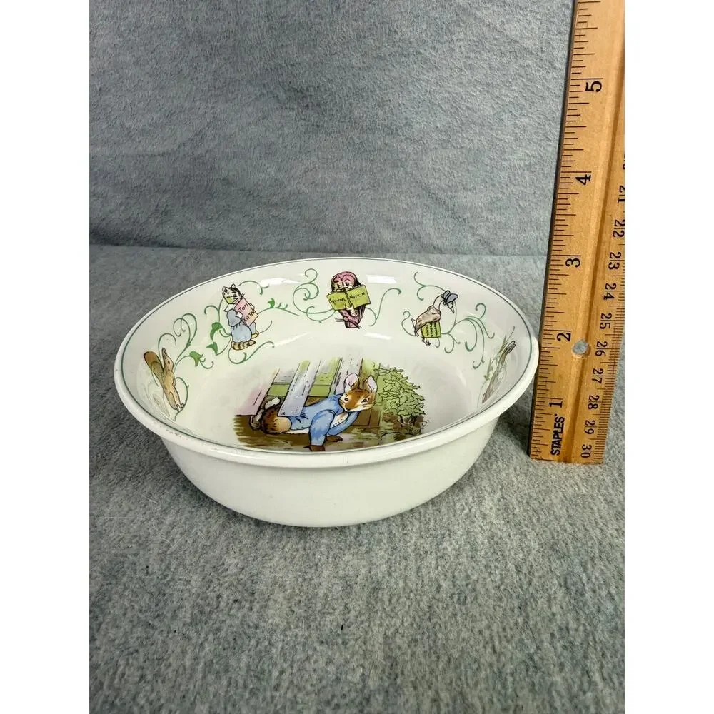 Wedgwood Peter Rabbit 3 Pc Childs Dish Set 2 Bowls Mug Beatrix Potter England